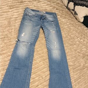 Hollister Light Blue Distressed Flare Jeans